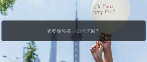 老婆要离婚，如何挽回？