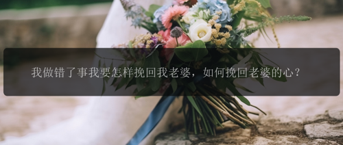 我做错了事我要怎样挽回我老婆，如何挽回老婆的心？