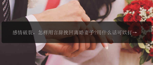 感情破裂，怎样用言辞挽回离婚妻子?用什么话可以打动离婚老婆的心?