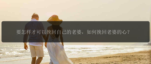 要怎样才可以挽回自己的老婆，如何挽回老婆的心？