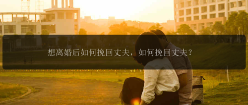 想离婚后如何挽回丈夫，如何挽回丈夫？