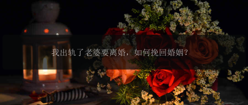 我出轨了老婆要离婚，如何挽回婚姻？